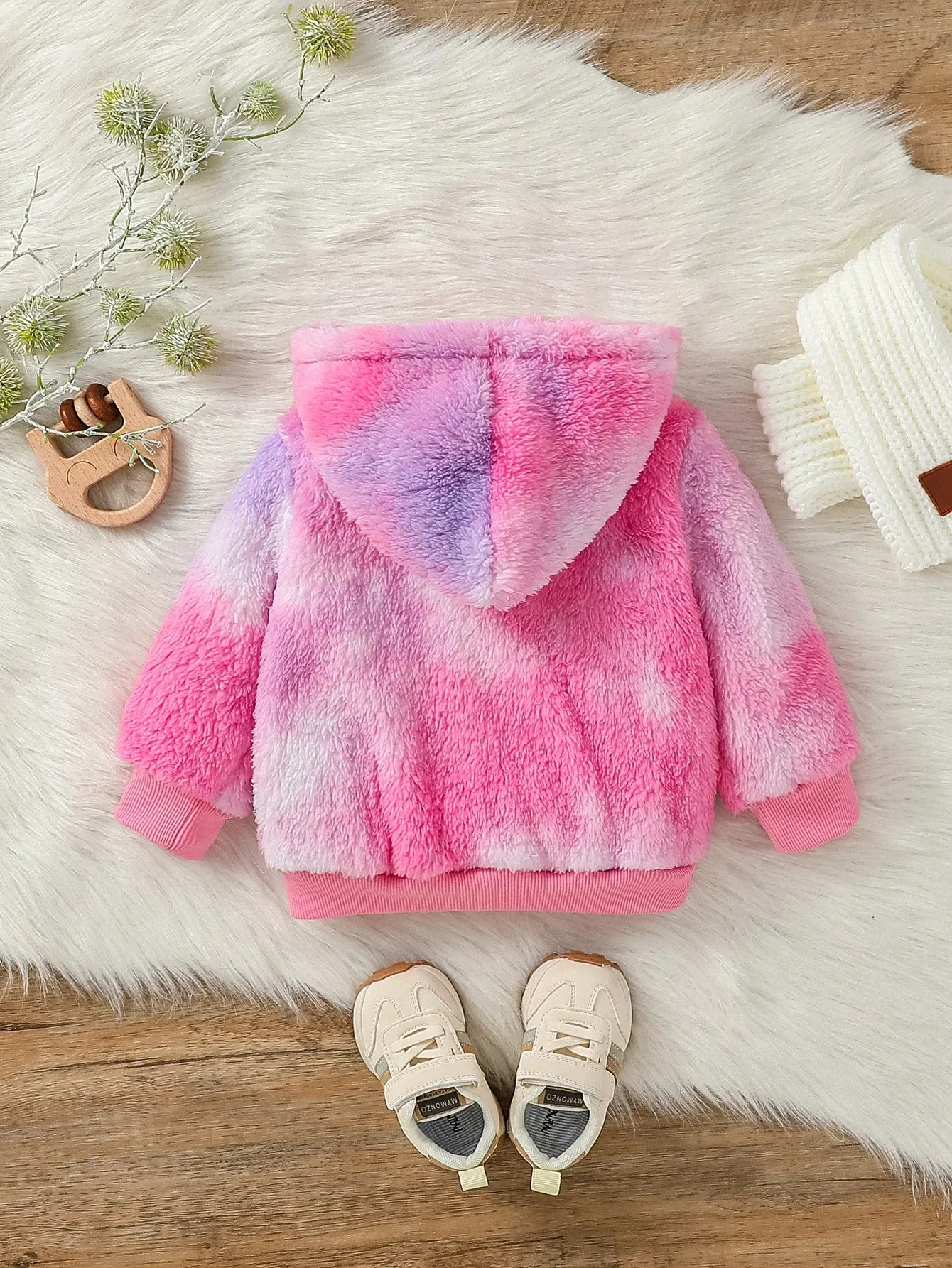 2024 New Style Baby girl Long Sleeve winter Coloful modern stylish Hoodie Zipper Fleece coat