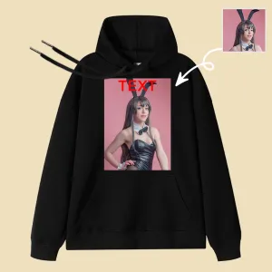 4FunGift® Sexy Bunny Styling Upload Your Photo Sexy Hoodie Customization
