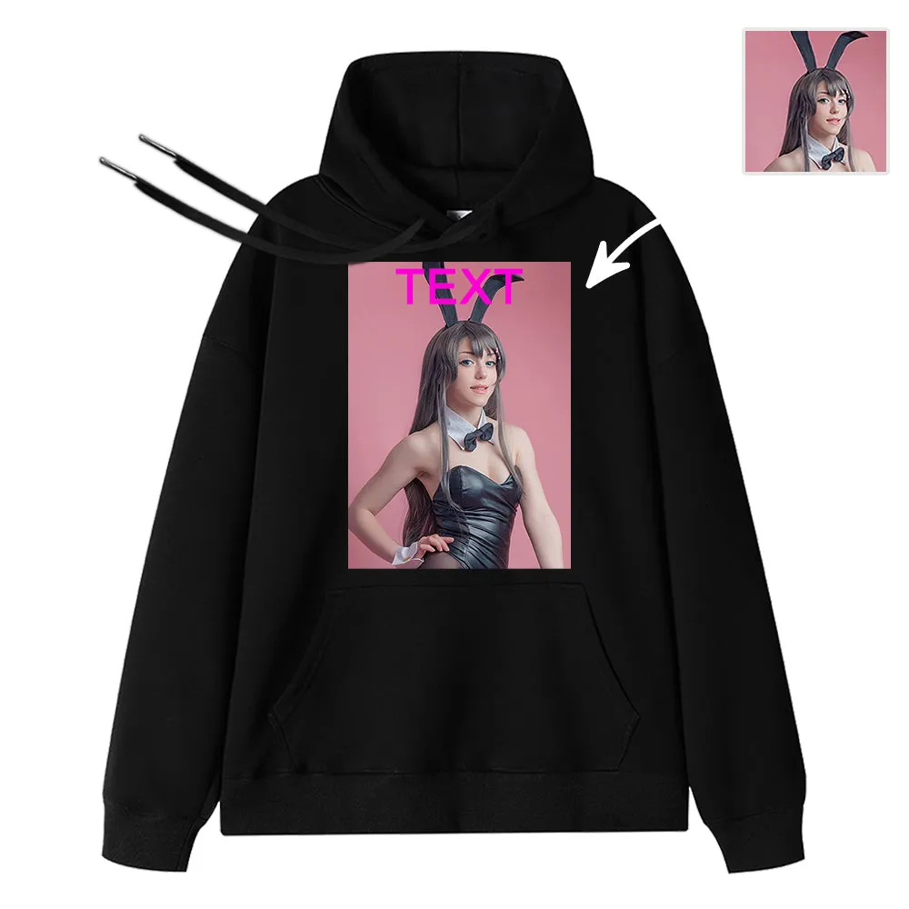 4FunGift® Sexy Bunny Styling Upload Your Photo Sexy Hoodie Customization