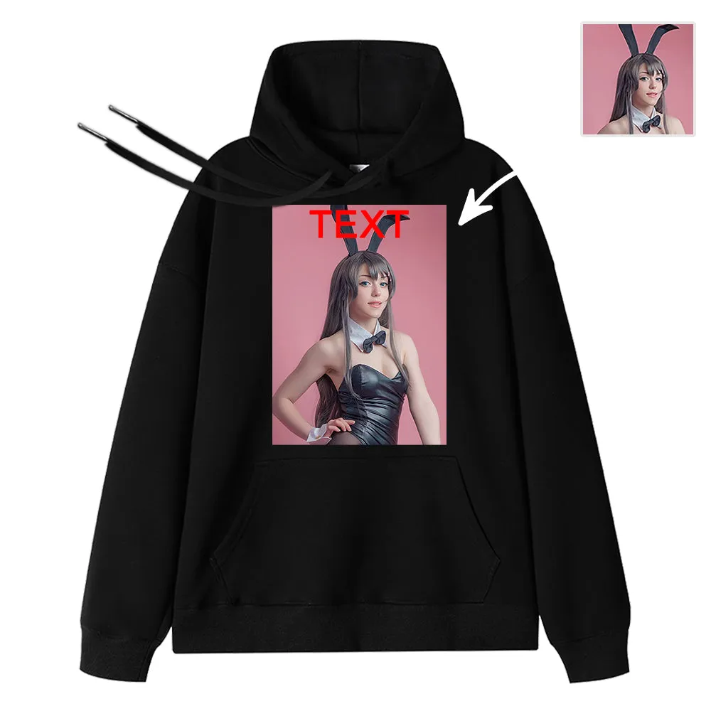 4FunGift® Sexy Bunny Styling Upload Your Photo Sexy Hoodie Customization