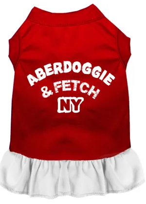 Aberdoggie Ny Screen Print Dress Red With White Med