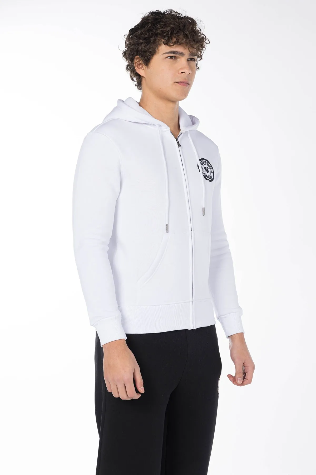 AEROPOSTALE NY SHIELD FULL ZIP HOODIE-WHITE