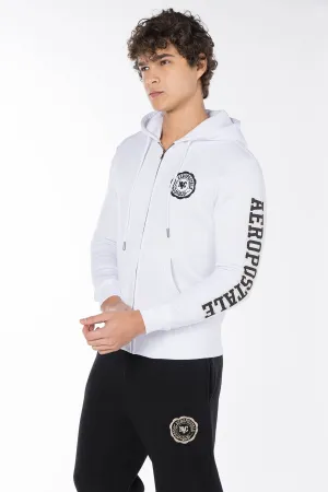 AEROPOSTALE NY SHIELD FULL ZIP HOODIE-WHITE