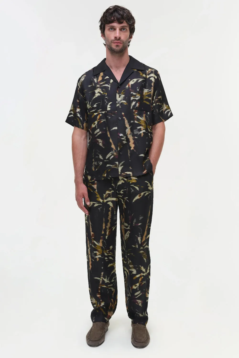 Allister Pullo On Pants Windswept Palm Print