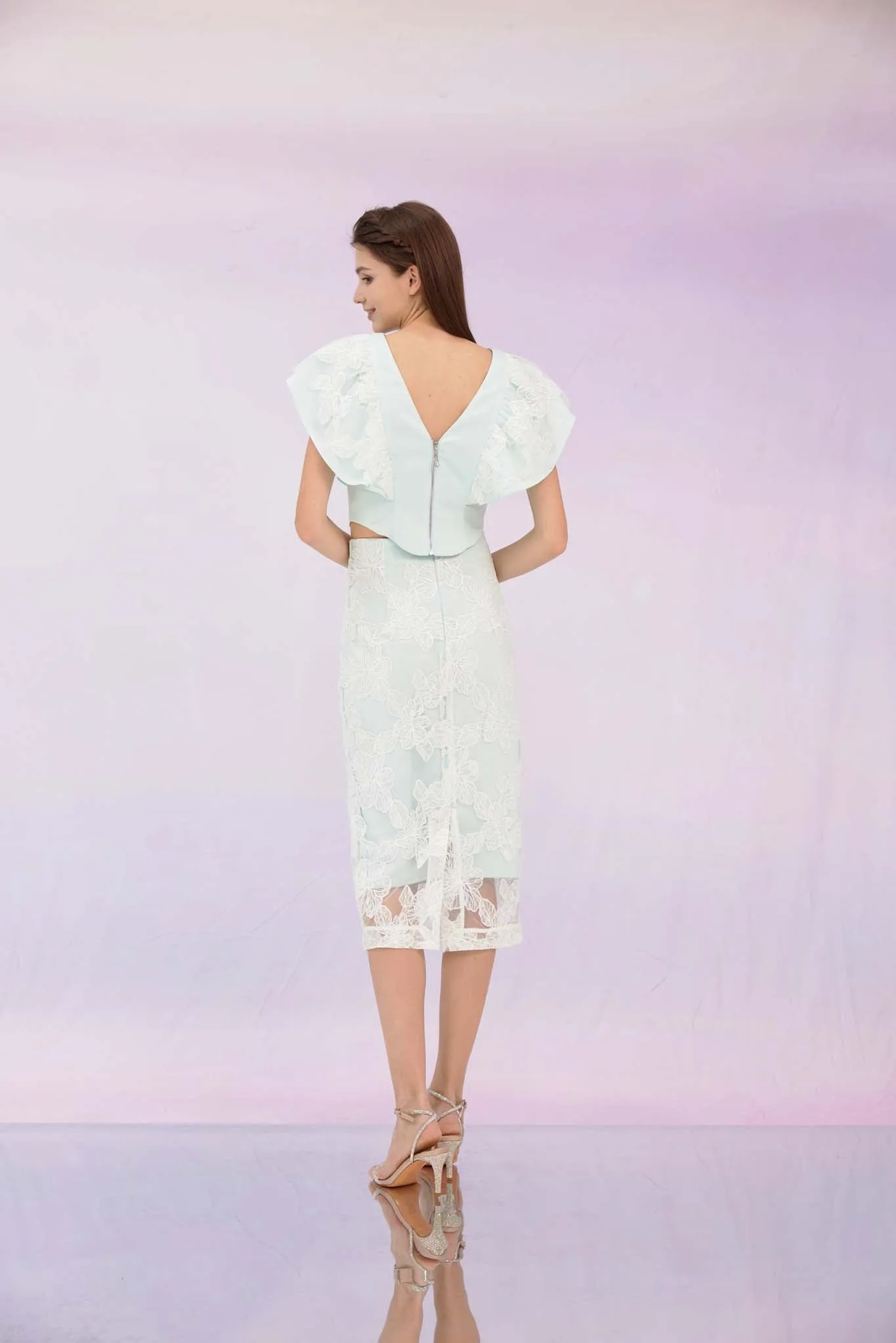 Ancelote Mint Ruffle Top