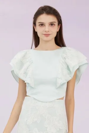Ancelote Mint Ruffle Top