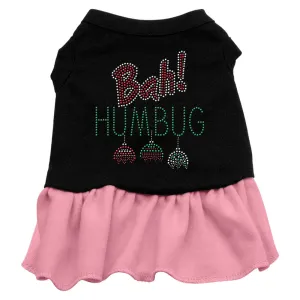 Bah Humbug Rhinestone Dress Black With Pink Sm