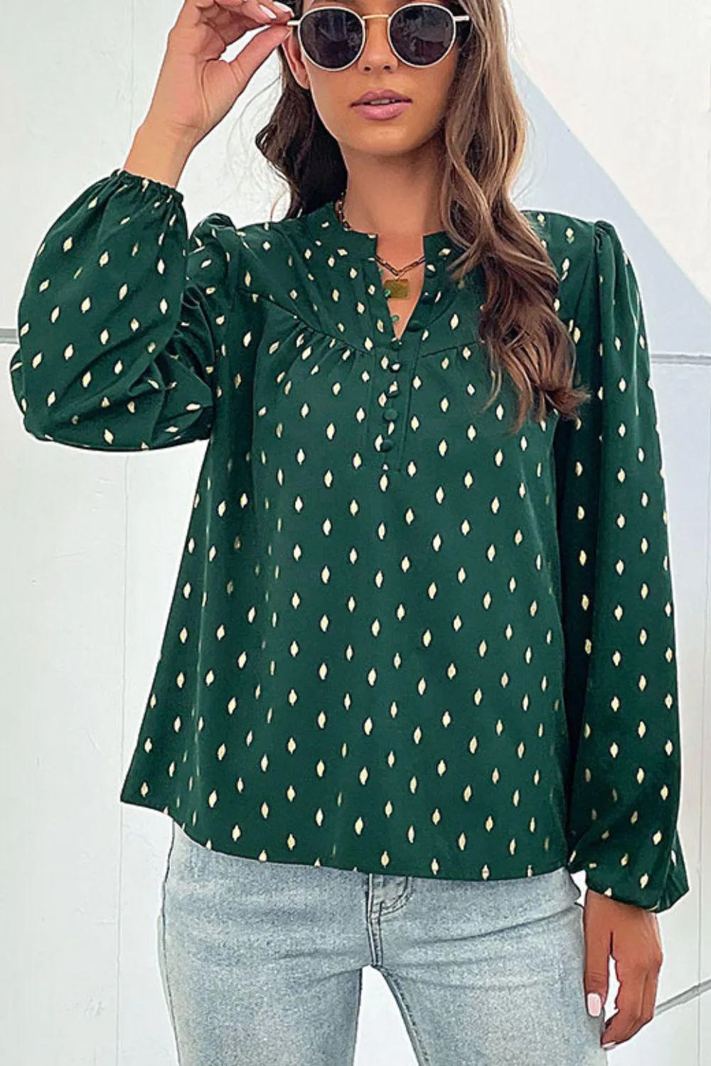 Beauteous Printed Puff Sleeve Blouse