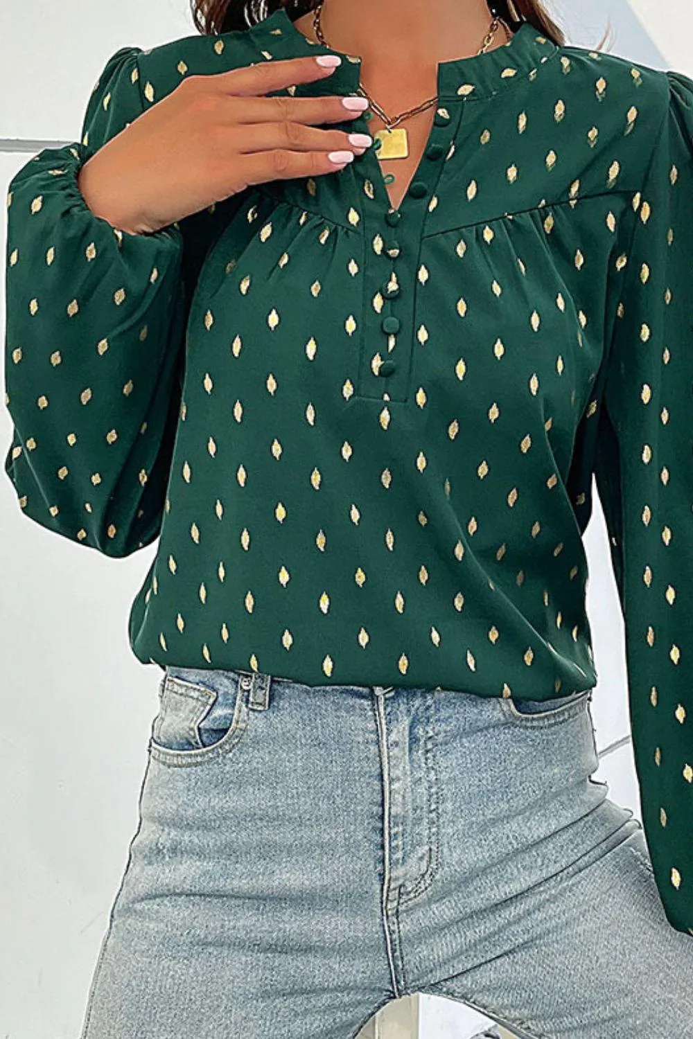 Beauteous Printed Puff Sleeve Blouse