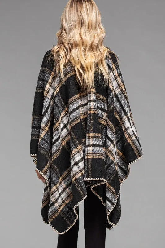 Berkley Plaid Ruana | URBAN ECHO SHOP
