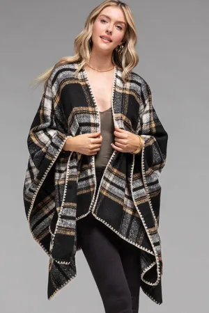 Berkley Plaid Ruana | URBAN ECHO SHOP