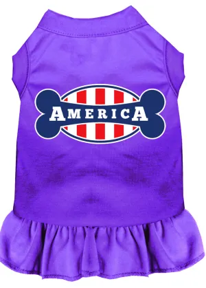 Bonely In America Screen Print Dress Purple Xl