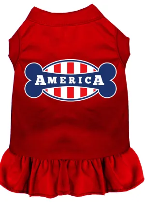 Bonely In America Screen Print Dress Red Med