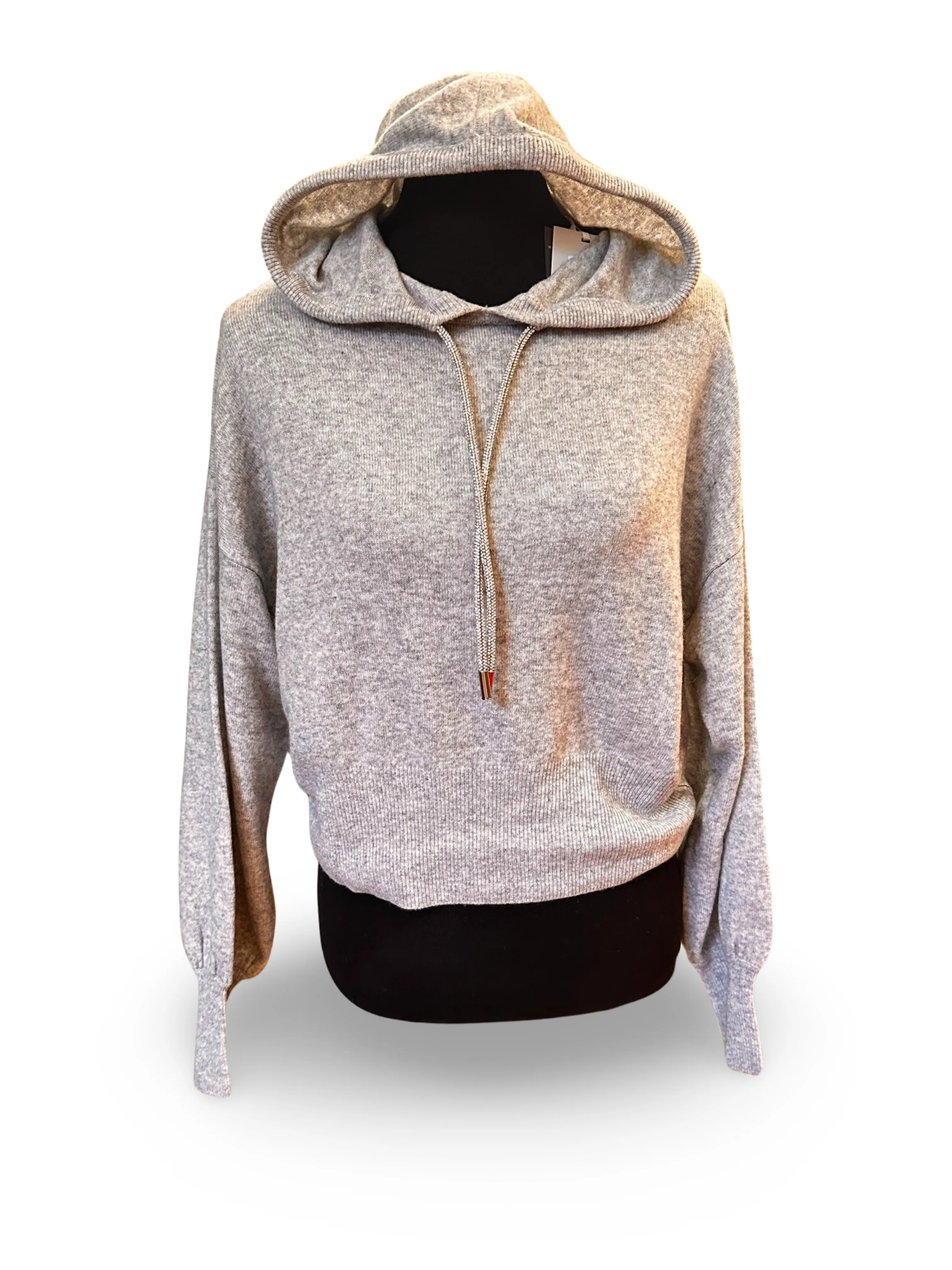 BRODIE -  Cashmere Hillary Hoodie in Super Grey