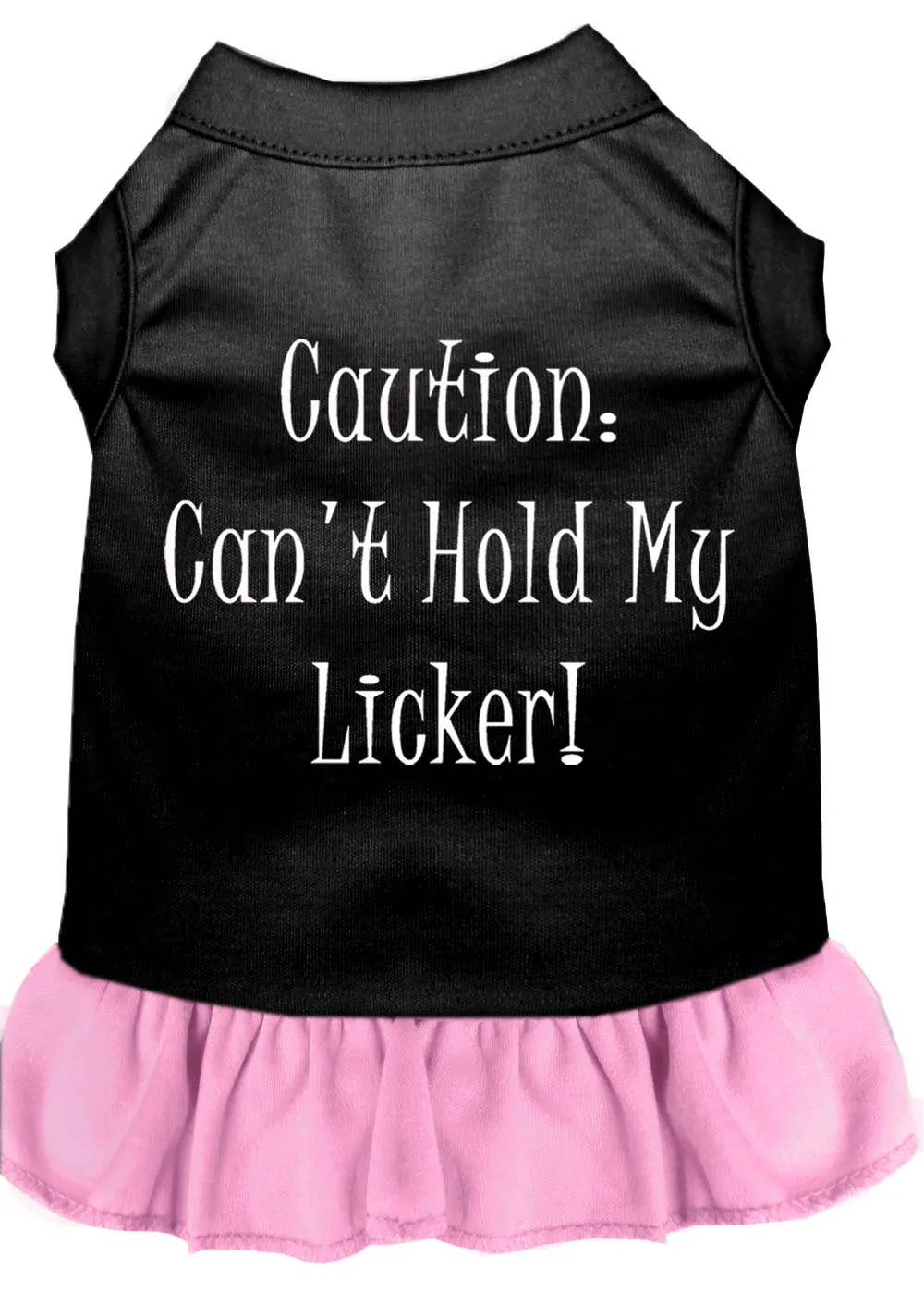 Can't Hold My Licker Screen Print Dress Black With Light Pink Lg
