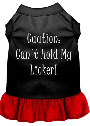 Can't Hold My Licker Screen Print Dress Black With Red Sm