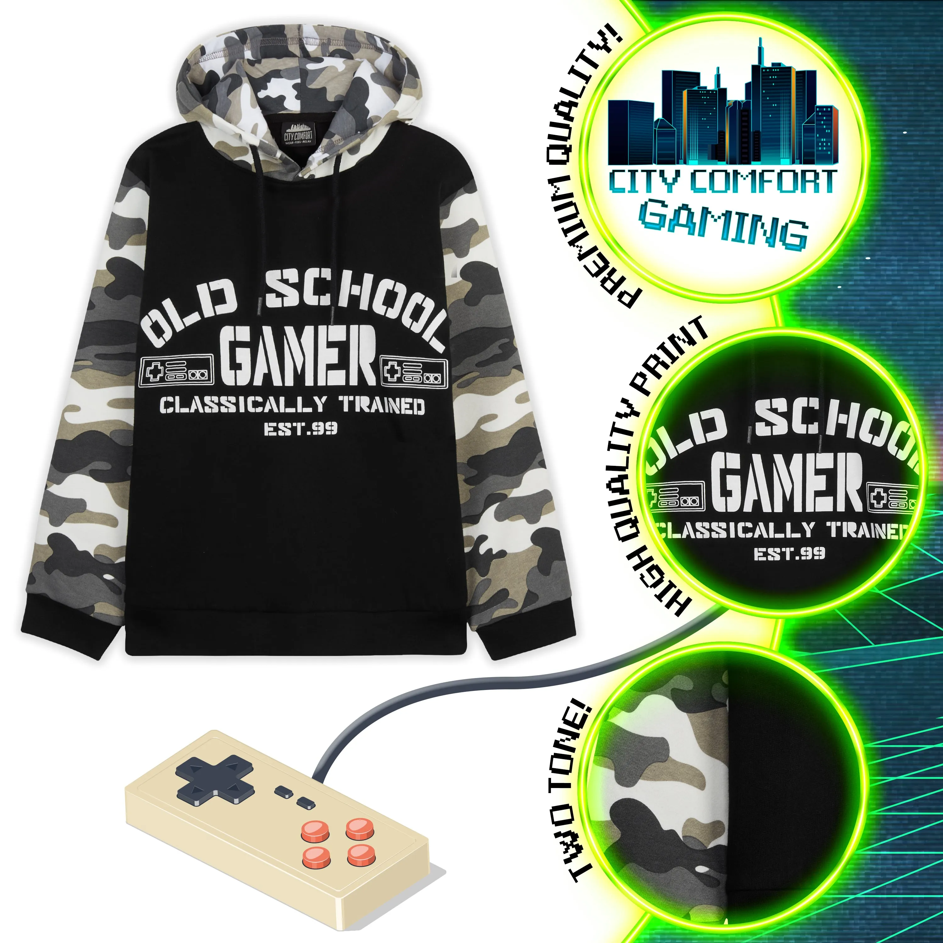 CityComfort Hoodies for Boys Kids Gaming Hooded Sweatshirt Gamer Gifts