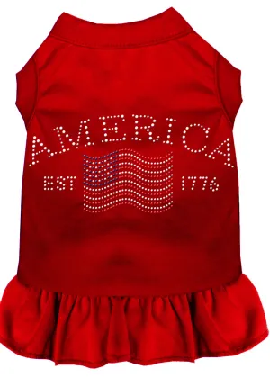 Classic America Rhinestone Dress Red Xxl