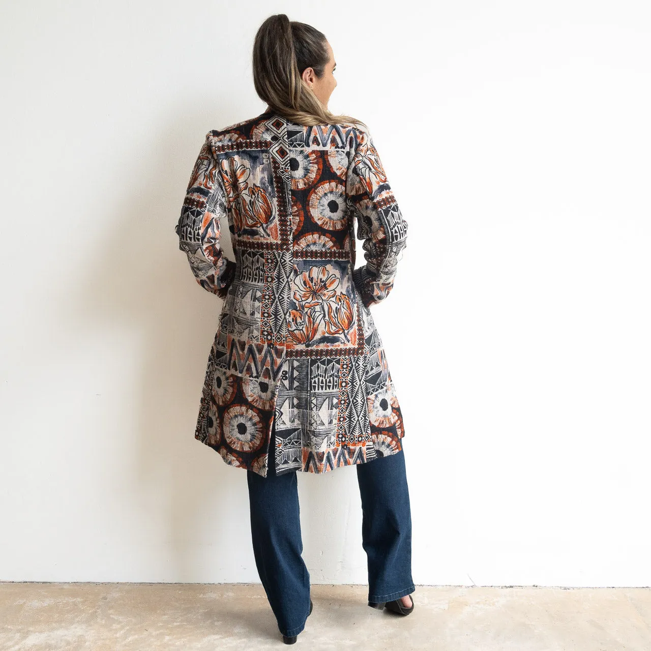 Classic Woven Cotton Coat by Orientique Australia - Makeba - 62726