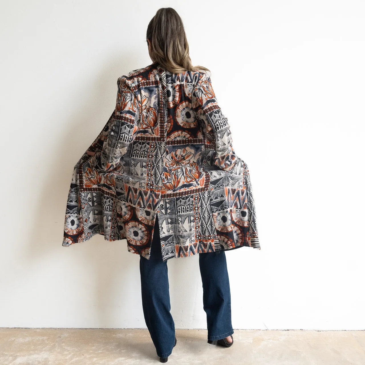Classic Woven Cotton Coat by Orientique Australia - Makeba - 62726