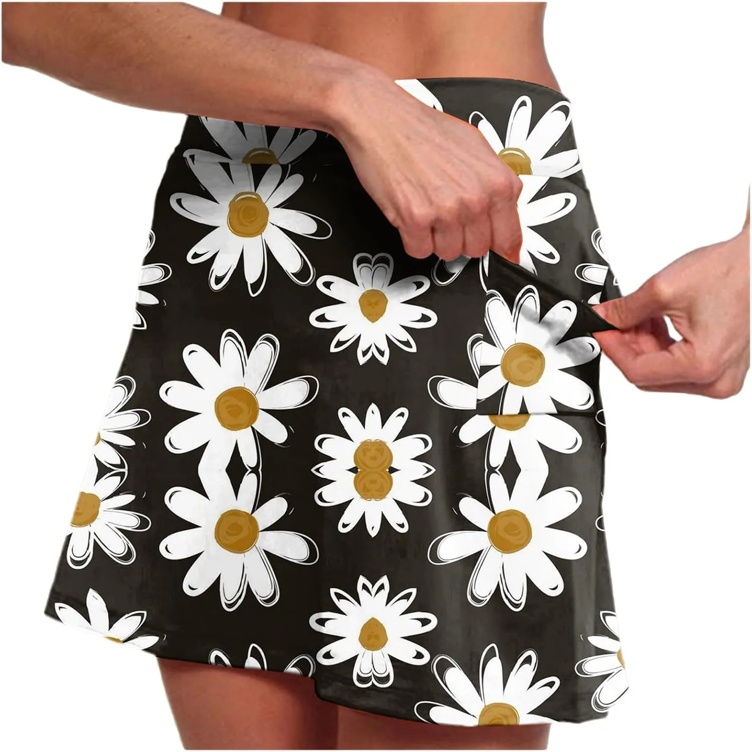 cooki Skorts for Women Casual Summer Lightweight Athletic Golf Mini Skirt Floral Print High Waisted Workout Yoga Skort