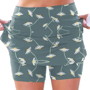 cooki Skorts for Women Casual Summer Lightweight Athletic Golf Mini Skirt Floral Print High Waisted Workout Yoga Skort