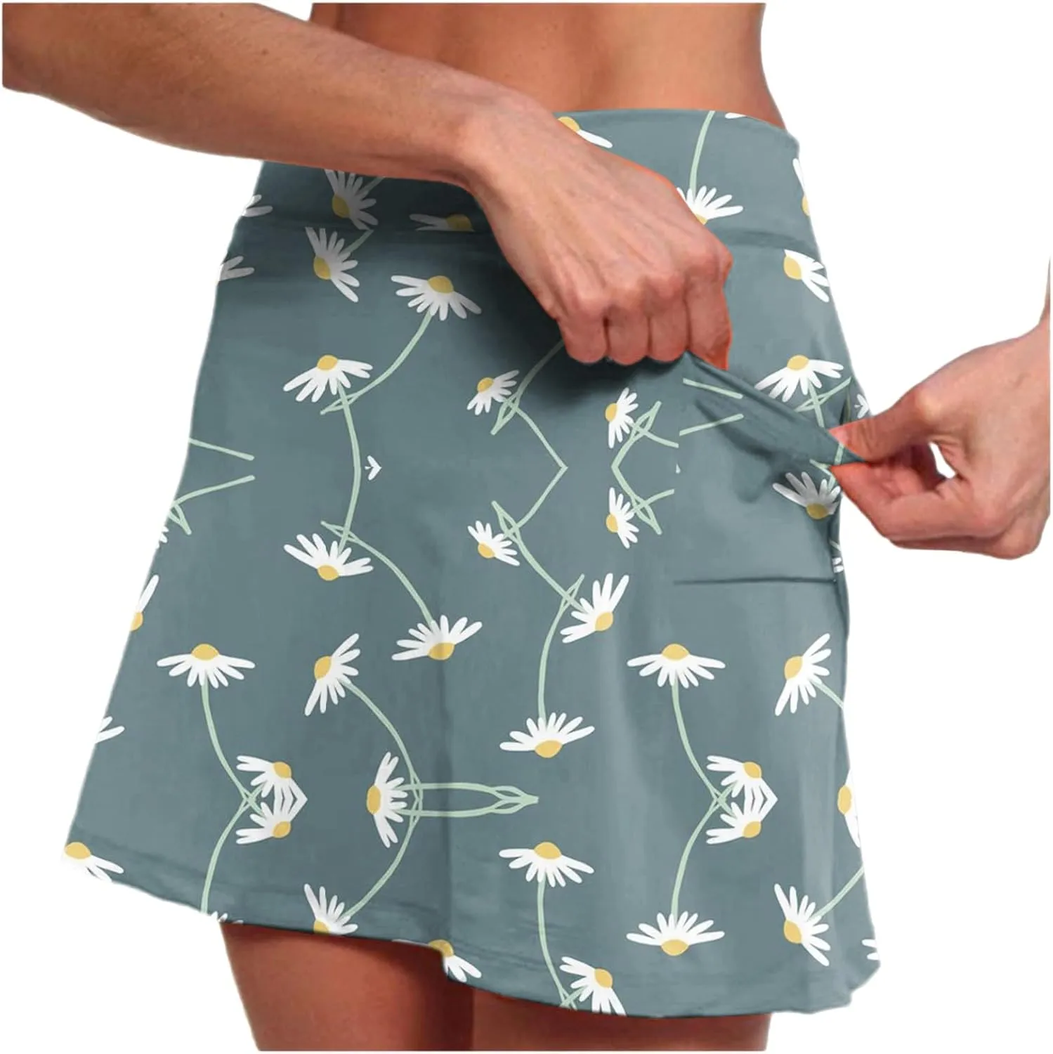 cooki Skorts for Women Casual Summer Lightweight Athletic Golf Mini Skirt Floral Print High Waisted Workout Yoga Skort