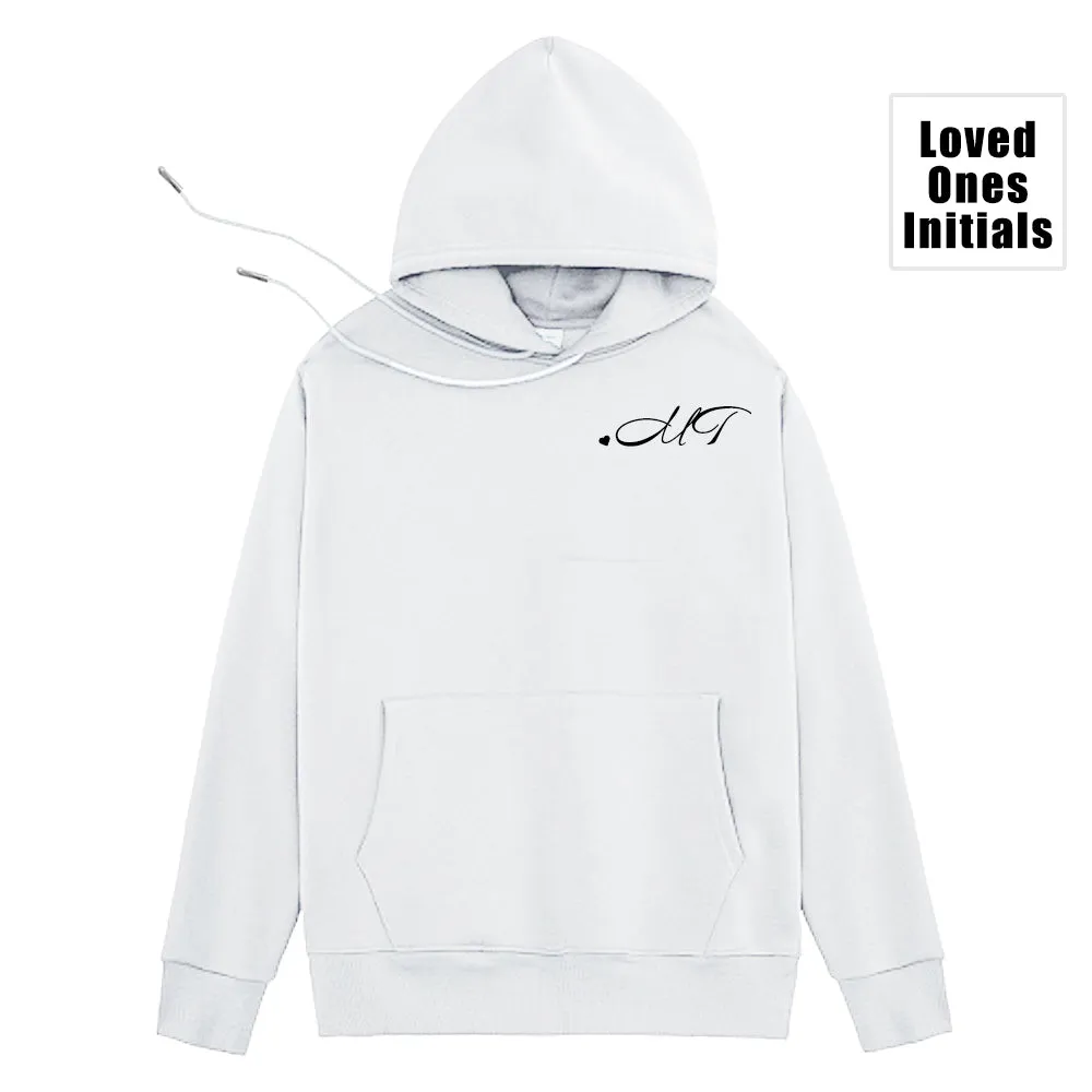 Customized Photo Line Drawing & Initials on Chest Hoodie Gift for Him