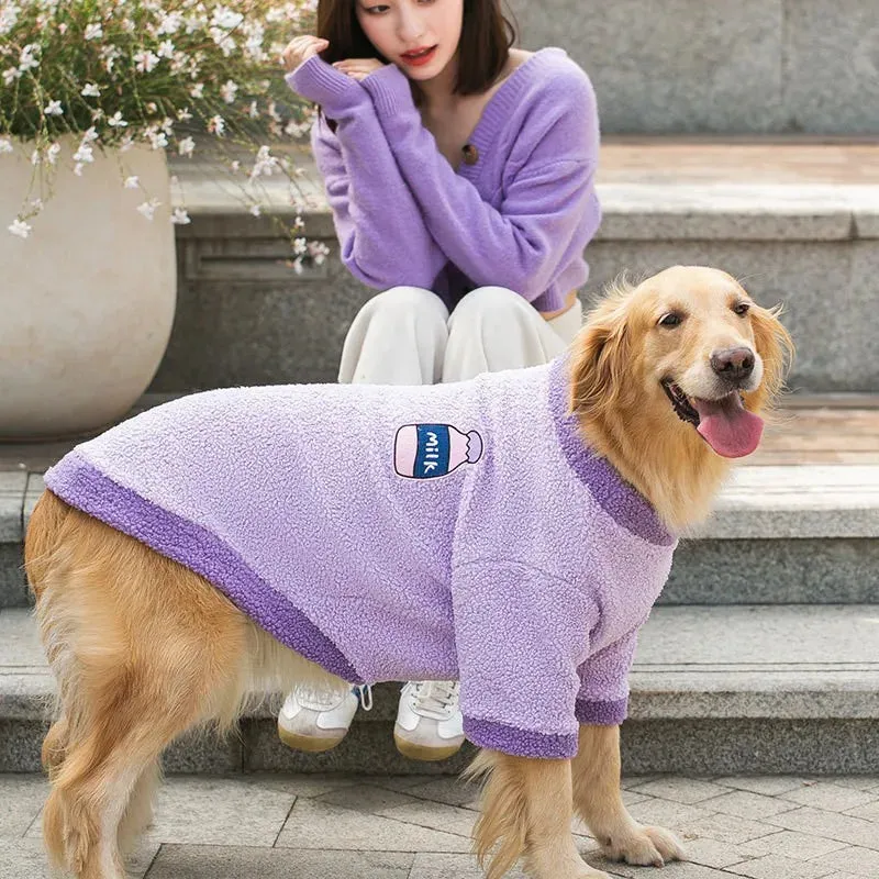 Delight Fleece Dog Hoodie for Large Breeds