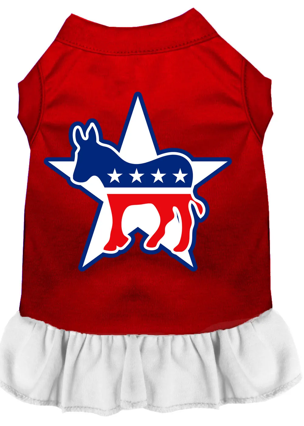 Democrat Screen Print Dress Red With White Lg