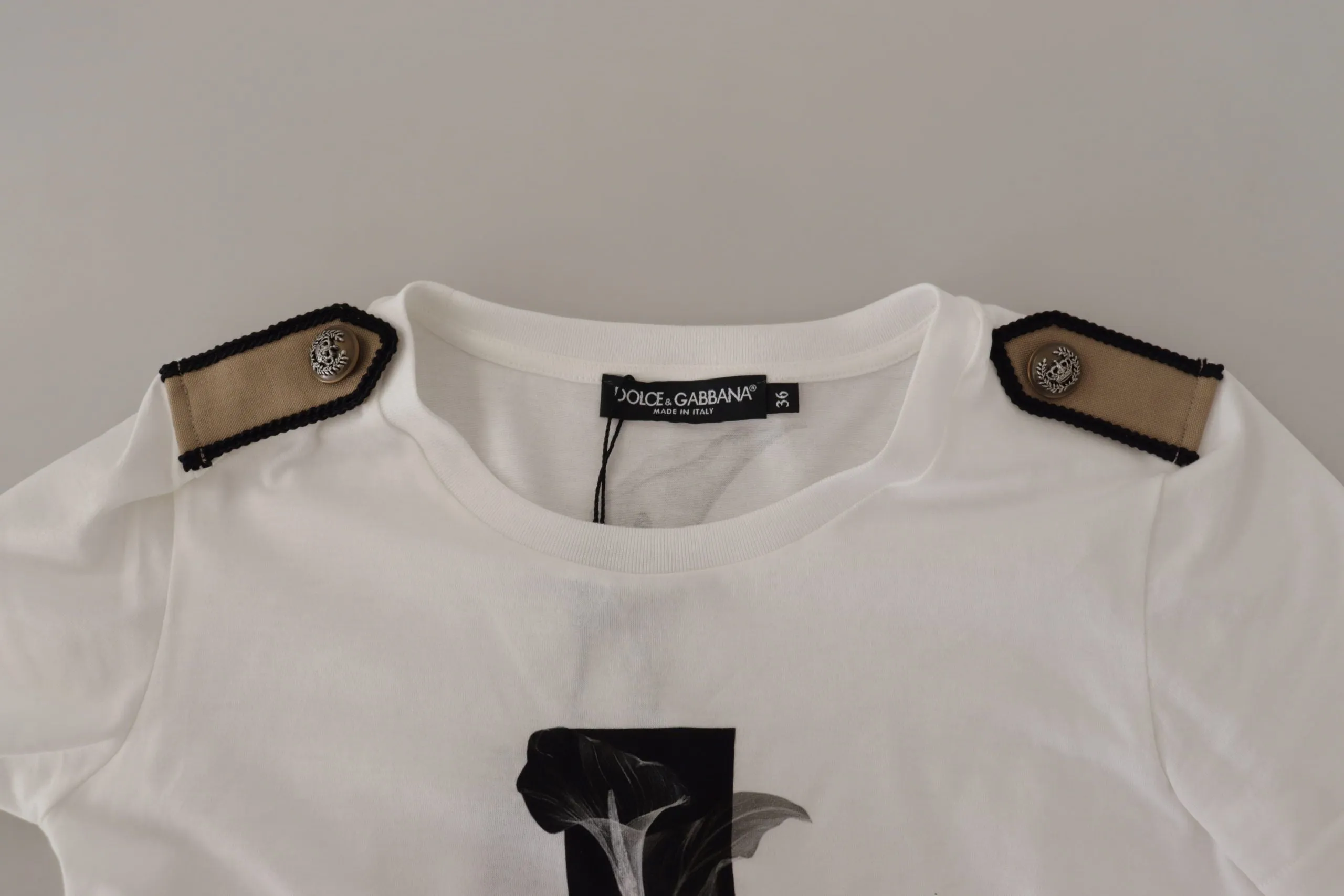 Dolce & Gabbana Elegant Floral Crewneck Cotton Tee