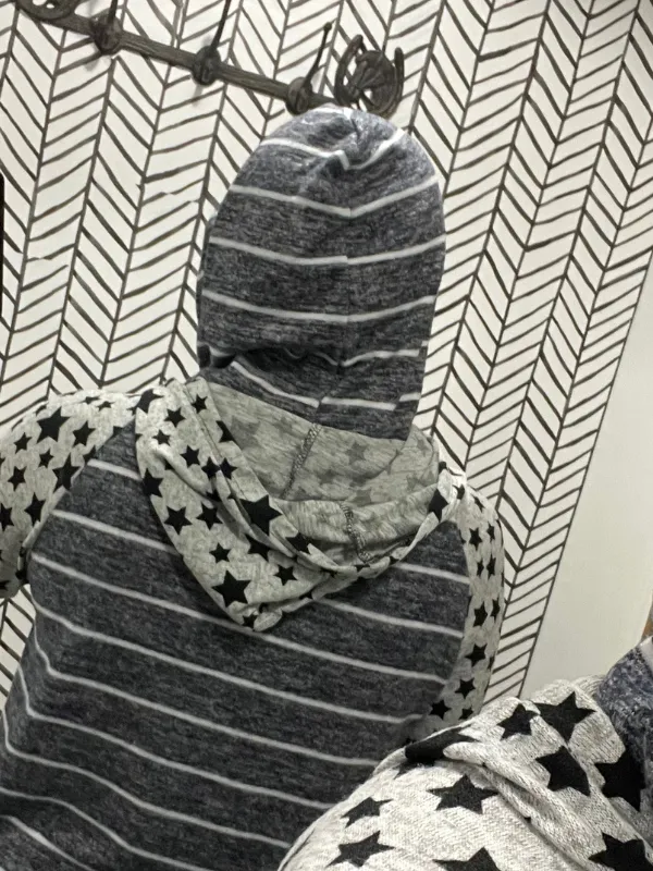 Double hood pullover top