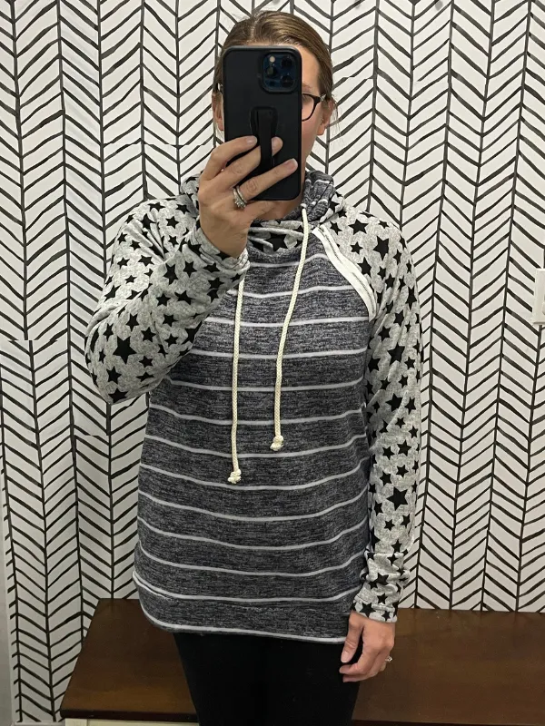 Double hood pullover top