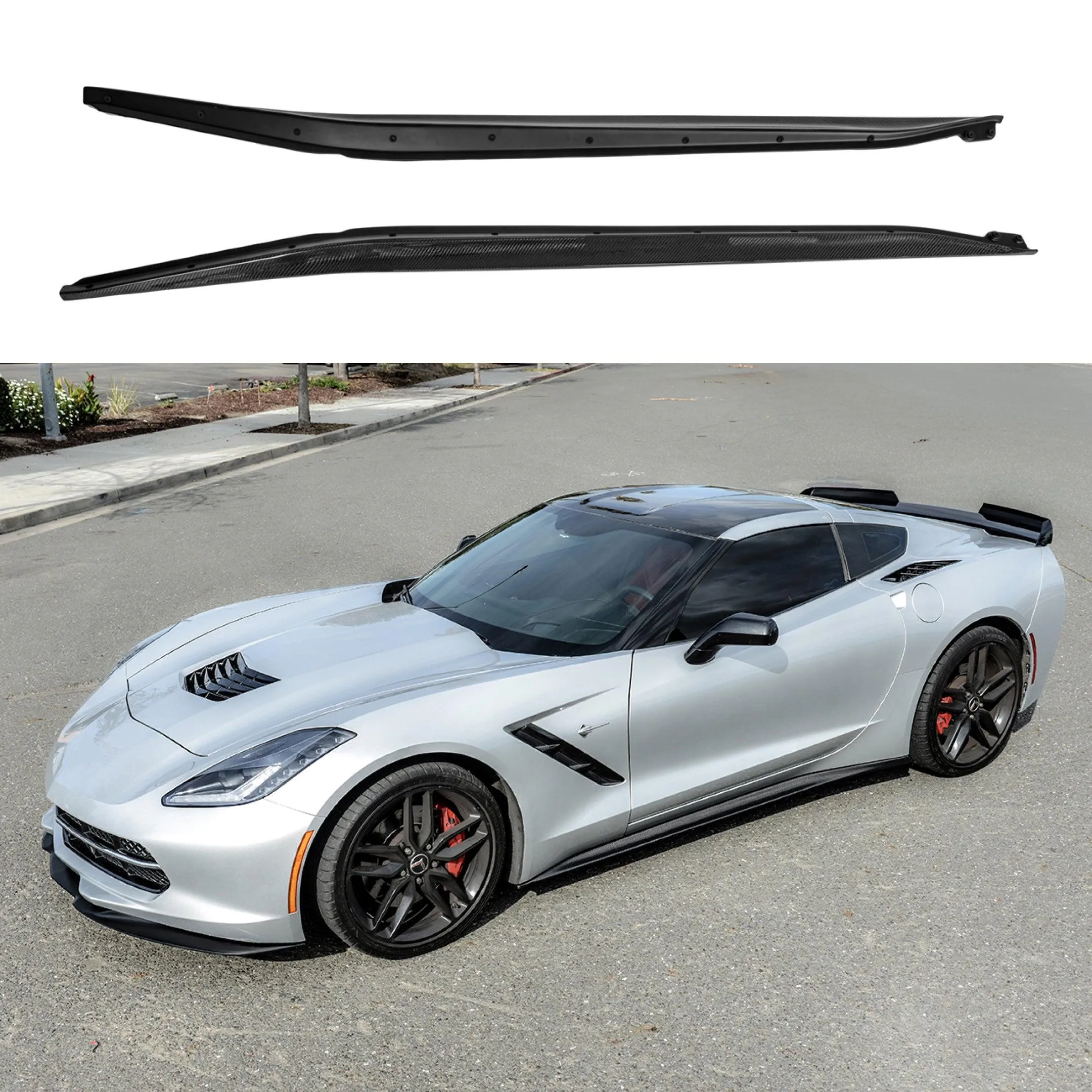 Fits Chevrolet Corvette C7 EOS Style Side Skirts Rocker Panels
