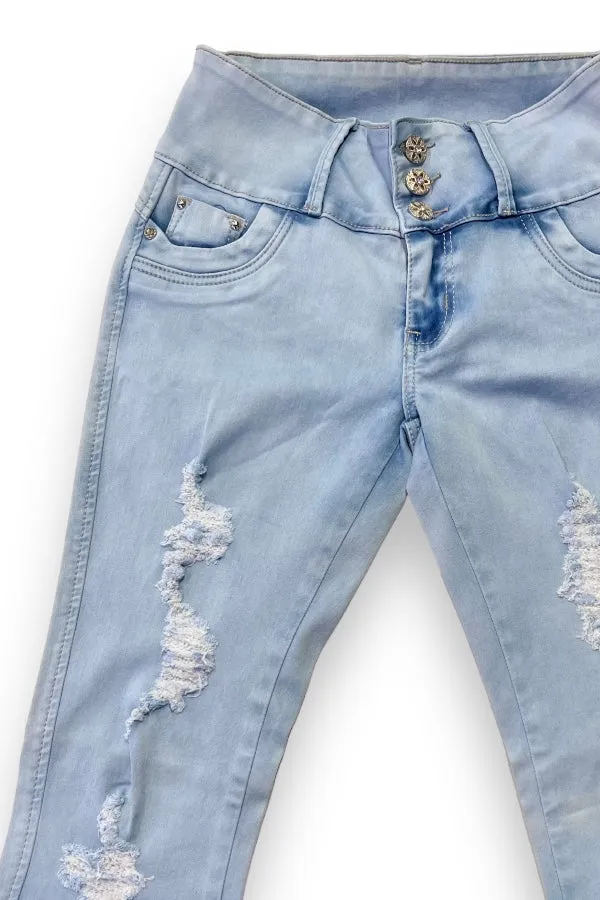 Floral Dream Ripped Denim Jeans