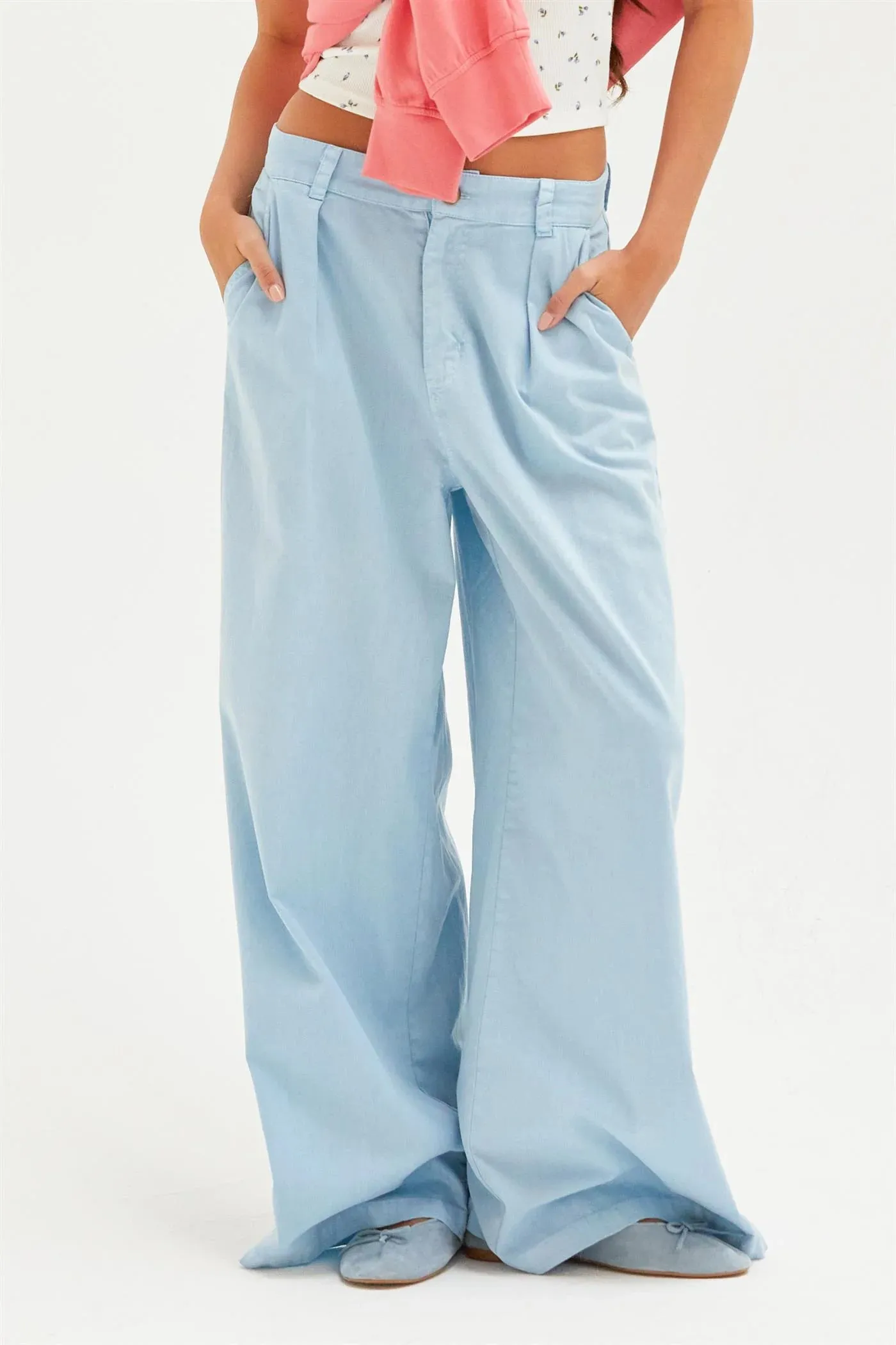 Frankie High Waist Basic Wide Leg Pants