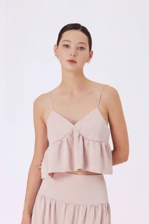 Gallya Pink Twinkle Spaghetti Top