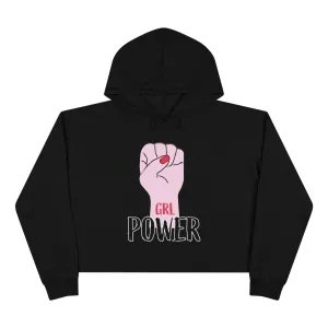 Girl Power Fist Crop Hoodie
