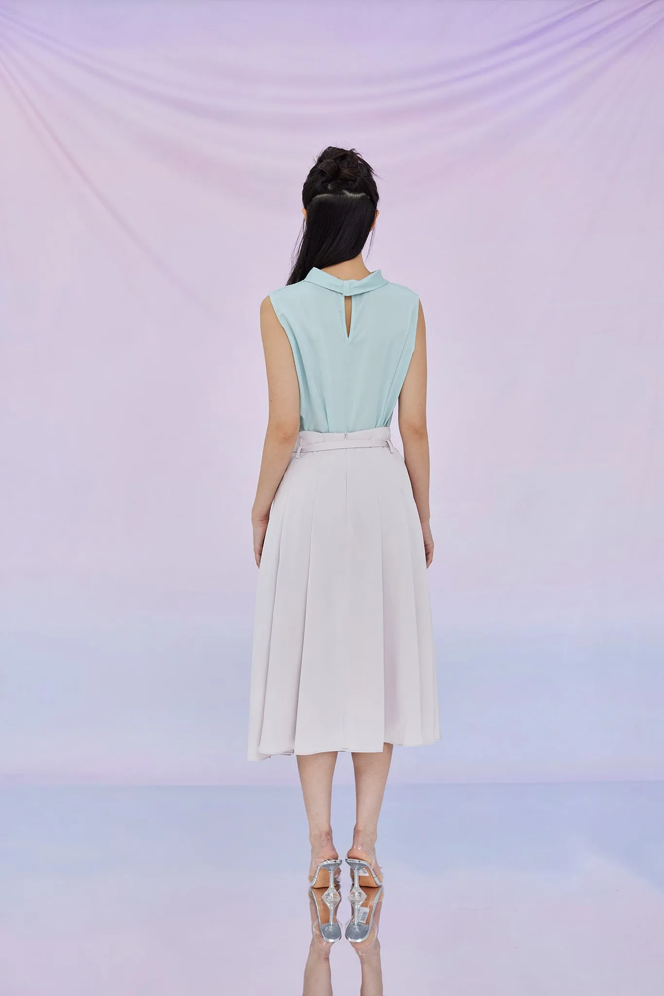 Gracilyn Lilac Pleated A-Line Skirt