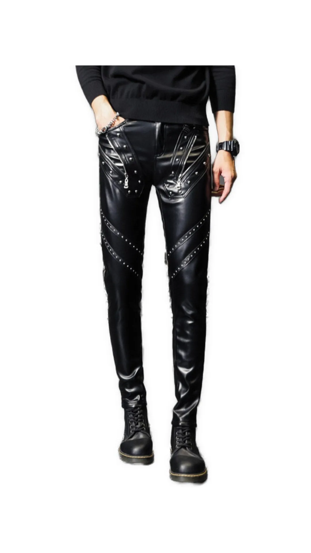 Haraza - Black Pu-Leather Pant’s for Men