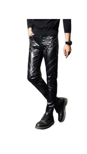 Haraza - Black Pu-Leather Pant’s for Men
