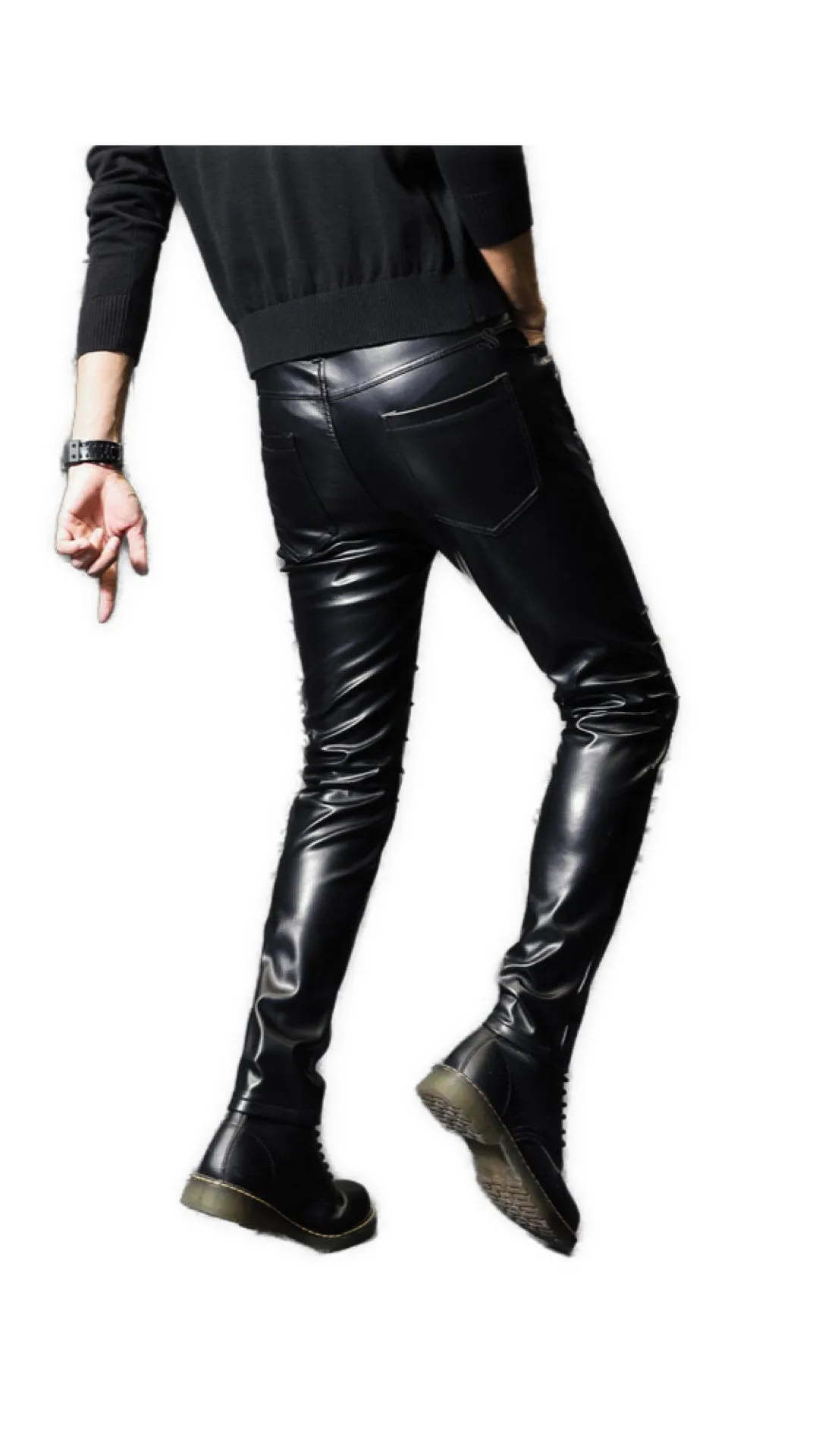 Haraza - Black Pu-Leather Pant’s for Men