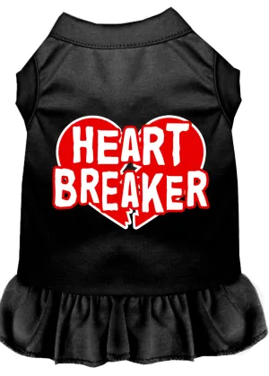 Heart Breaker Screen Print Dress Black Xxl