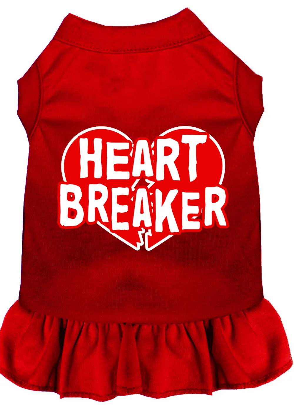 Heart Breaker Screen Print Dress Red Xxxl