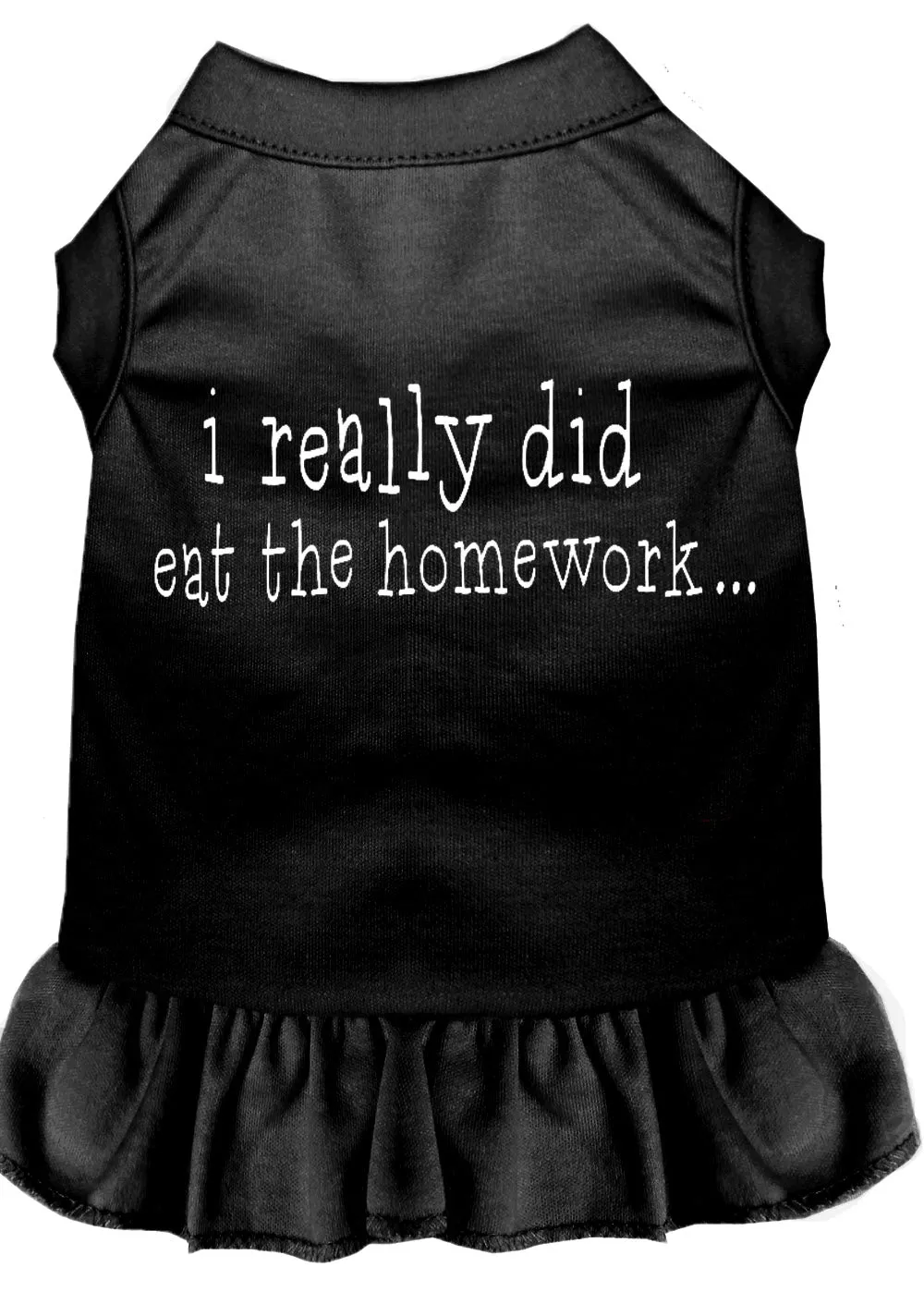 I Really Did Eat The Homework Screen Print Dress Black Xs