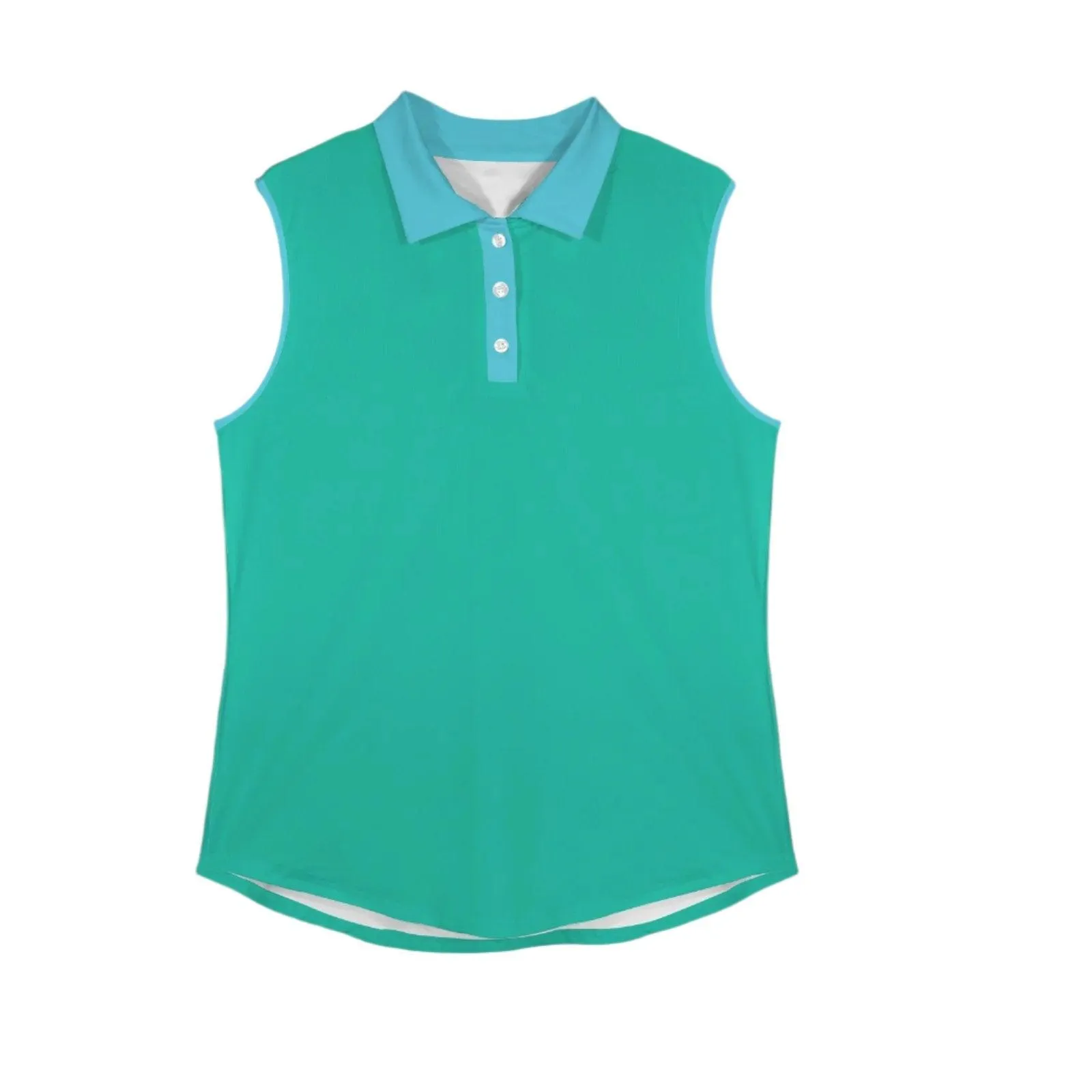 Kume Green Sleeveless Polo Top