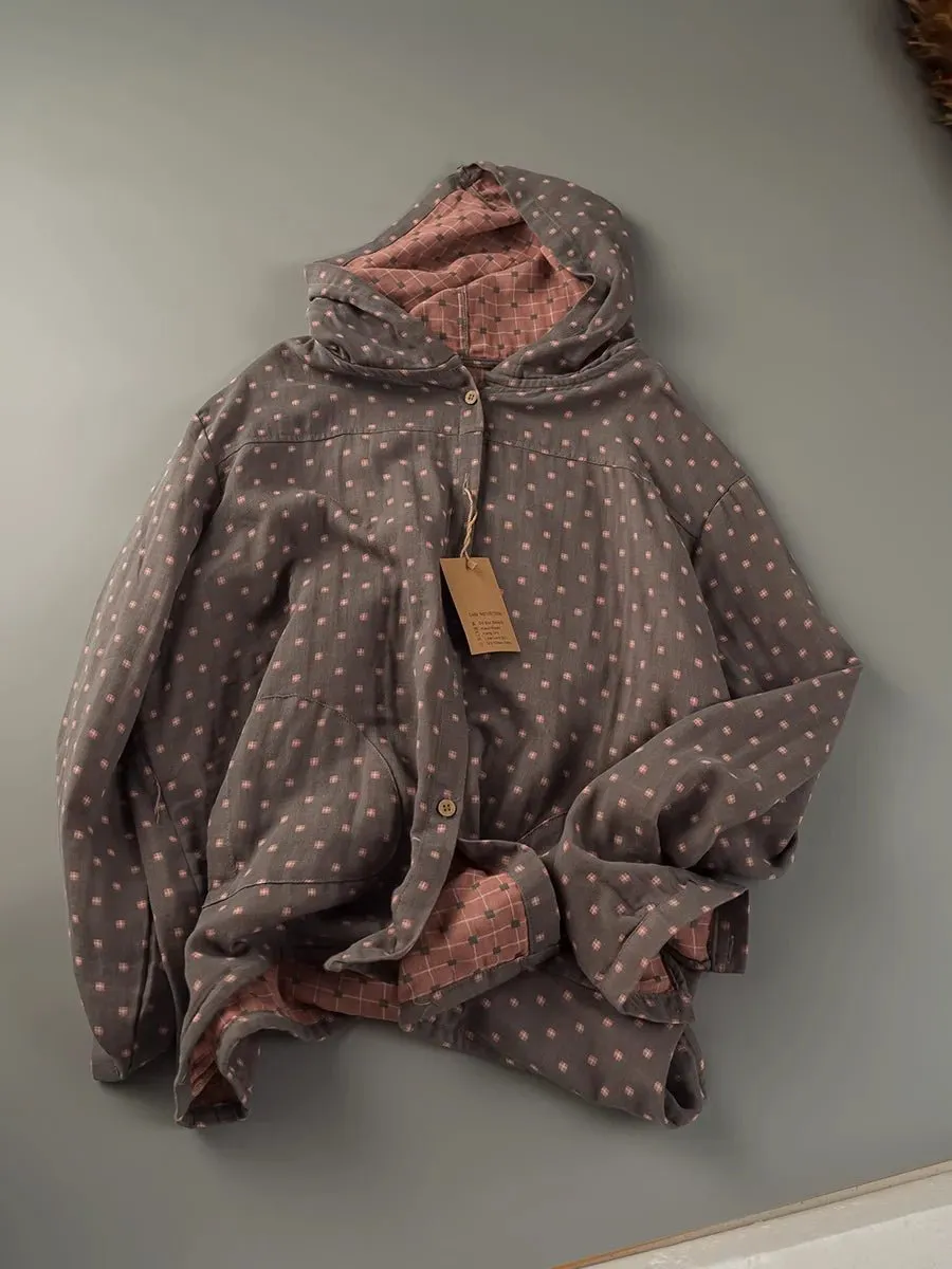 Loose Hooded Cotton Shirts