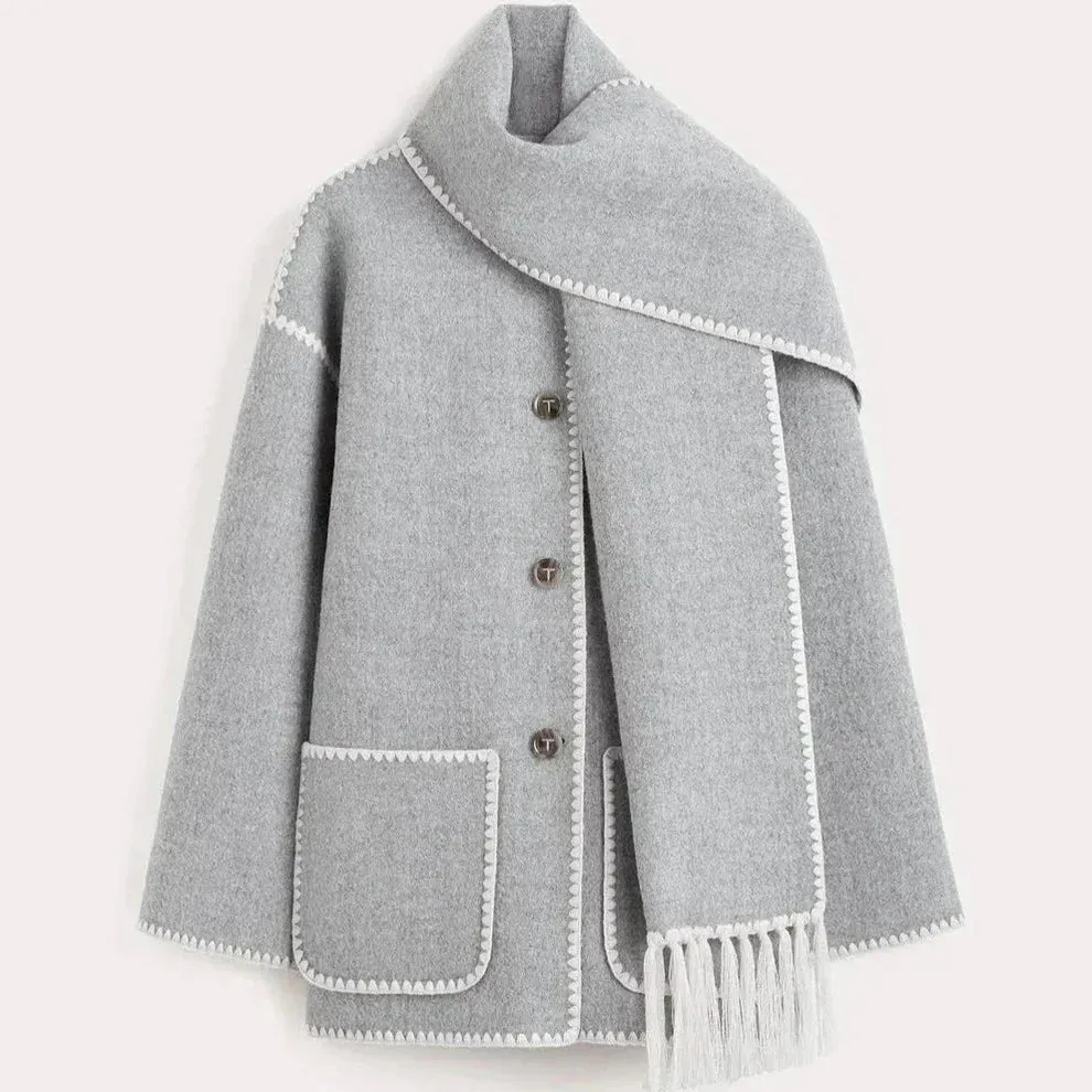 Lucy ™ - WOOL COAT WITH SCARF