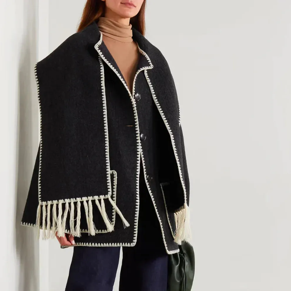 Lucy ™ - WOOL COAT WITH SCARF