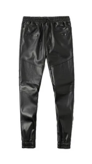 Luodria - Pu Leather Joggers for Men
